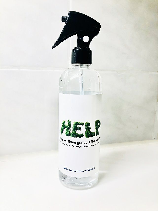 万能イオン水スプレー HELP【400ml】｜備蓄に、防災バッグに必須の1本｜独自の技術で作られた99%がお水でできている特殊なイオン水｜大手企業も導入！医療機器や精密機器の洗浄にも使われる洗浄水をご自宅で｜お掃除にも、ウイルス対策にも、食べこぼしにも、クレンジングにも！