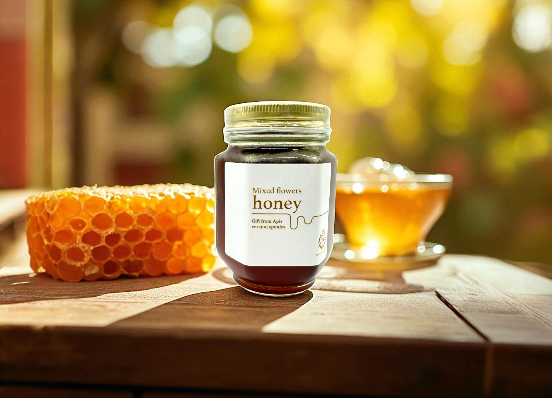 ニホンミツバチの野生蜂蜜 (250g)｜阿蘇の森、標高600m山深く採蜜した希少な百花蜜。ダニ駆除剤・薬剤不使用の澄んだ果実のような甘み。数量限定でお届け